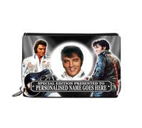 Presley King of Rock N Roll | Icon Purse | Personalised Name | Free Personalisation up to 12 Characters | Small Wallet With Card Purse Design | Unofficial Fan Tribute | Made in the UK