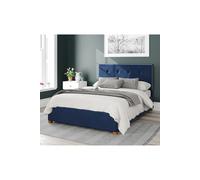 Presley Upholstered Ottoman Storage Bed, Plush Velvet Fabric Aspire Navy Super King
