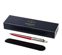 Presonalised PARKER Jotter Ballpoint Pen with Velvet Pouch in gift box - black ink - Red