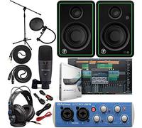 Presonus AudioBox 96 Audio Interface Full Studio Bundle with Studio One Artist Software Pack with Mackie New CR3-XBT 3" Pair Multimedia Bluetooth Monitors and 1/4” Instrument Cables