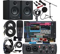 Presonus AudioBox 96 Studio Audio Interface with Creative Software Kit and Studio Bundle and Eris E3.5 Pair Studio Monitors with and 1/4 Cables