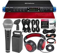 PreSonus Studio 1824c 18x20 USB Type-C Audio/MIDI Interface + SR360 Over-Ear Dynamic Stereo Headphones, R21S Cardioid Handheld Microphone, Cables & Fibertique Microfiber Cleaning Cloth