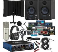 PreSonus Studio 24c 2x2 USB-C Audio/MIDI Interface with New Designed Eris E3.5 Studio Monitors and with Studio One Artist Software Pack & Isolation Recording Shield