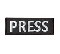 PRESS 5"x2" Body Armor Tactical Vest Media Embroidered Nylon Sew Iron on Patch