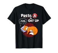 Press A To Get Up This Game Is Too Hard Lazy Gamer Fox Nerd T-Shirt