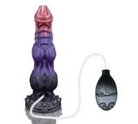 Press Anal Plug Squirting Dildo with 2 Big Knots Ejaculating Toy for G Spot Anal Play Silicone Huge Anal Dildo Prostate Massage Adult Toys for Women Men Gay