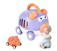 Press And Go Car - Cartoon Animal Inertia Vehicle For | Cute Friction Powered Sliding Toy For Boys Girls | Pressing Action Race Car For Fine Motor Skill Development | Fun Educational Toy For