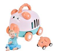 Press And Go Car - Cartoon Animal Inertia Vehicle For | Cute Friction Powered Sliding Toy For Boys Girls | Pressing Action Race Car For Fine Motor Skill Development | Fun Educational Toy For