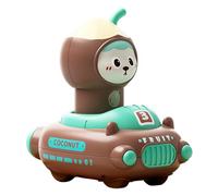 Press And Go Car Toy - Cartoon Fruit Themed Vehicle, Interactive Educational Play | Press Activated Moving Toy with 360 Degree Rotating Fruit Head, Cognitive Learning Fun for Kids