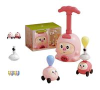 Press and Go Car Toys for 1-2-3 Year Old Boys - Vehicle Set Racing, Easy Push Down Action, ABS - Learning Cause Effect Toddler Toy, Animal Air Powered Balloon Car Toy, Animal Balloon Car Toy (Pink)
