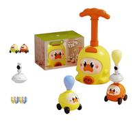 Press and Go Car Toys for 1-2-3 Year Old Boys - Vehicle Set Racing, Easy Push Down Action, ABS - Learning Cause Effect Toddler Toy, Animal Air Powered Balloon Car Toy, Animal Balloon Car Toy (Yellow)