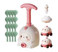 Press and Go Car Toys for 1-2-3 Year Old Boys - Vehicle Set Racing, Easy Push Down Action, ABS - Learning Cause Effect Toddler Toy, Animal Air Powered Balloon Car Toy (D)