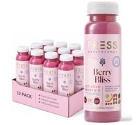 PRESS Berry Bliss Gut Love Smoothie, 12 x 250ml | Cold Pressed Triple Berry Fruit Juice | Blueberry, Strawberry & Cherry Juice | 100% Vegan & Plant-Based | Antioxidant-Rich Post-Workout Healthy Drink