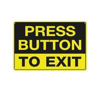 Press Button To Exit Sign,12x16 Inch Rust Free Aluminum Metal Plaque,Weather Resistant Durable In Easy to Mount