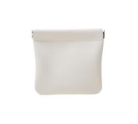 Press Closure Bag - Small Makeup Bag, Automatic Closure Coin Purse - PU Leather Makeup Pouch Without Zipper - Makeup Bag, Automatic Closure, White Trumpet, riferimento alla descrizione