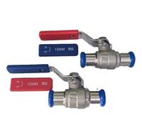 Press-FIT 15mm Lever Ball Valve Full Bore Isolation Valve Red/Blue Dual Handle WRAS Approved Pack of 2