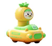 Press Go Car Toys - 4.09 Inches Cute Fruit Cartoon Push Vehicles Kids Learning Play, Degree Rotating Head Interactive Toy Cognitive Development, Educational Playset for Boys Girls,