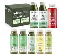 PRESS Healthfoods Advanced 2-Day Juice Cleanse 16 x 250ml/500ml | Cold Pressed Green Juice Detox Drinks | Supports Gut & Colon Cleanse for Weight Loss | Vegan Meal Replacement Smoothie
