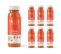PRESS Healthfoods, Clean Carrot Juice 6 x 250ml, Cold Pressed, Contains Carrot, Orange, Apple and Ginger
