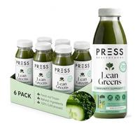PRESS Healthfoods Daily Lean Greens 6x500ml | Cold Pressed Green Juice with Kale, Spinach, Celery & Ginger | Fresh Vegetable Juice | Natural Raw Energy Drink | Vegan Superfoods & Daily Greens Juice