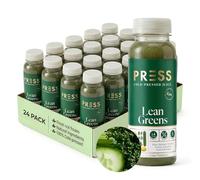 PRESS Healthfoods - Lean Greens Juice 250ml (24 Pack) - Cold Pressed Green Juice with Kale, Spinach, Celery, Cucumber & Lemon, No Apple, Vegan, Low Calorie (13 kcal)