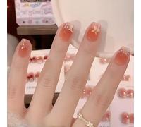 Press-On 30 Pieces Purple Gold Flower Nail Art Cat's Eye Effect Butterfly French Style Removable European Look