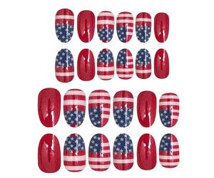 Press-On Fake Nails - 24X Short Fake, Nails for Dating, Comfort Fit Piece, Beauty Accessories Kit with Chip-Resistant Glossy Finish, Women Manicure Tool for Theatrical Performances