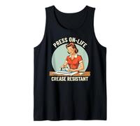 Press On Life Crease Resistant Retro Ironing Life Quote Tank Top