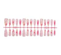 Press-on Manicure Set with 3D Flower Detail, Nude Gradient False Tips, Pearl Accent Artificial Nails Multi Size for Wedding Parties Nude Gradient Press-on Manicure Set