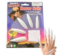 Press On Nail - 10 Spooky Long Goth Tips For Halloween Role Play With Pp Base And Curved Design | Ideal For Stage Party Vampire Themes Dress Up Haunted House Performance