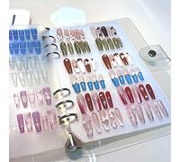 Press On Nail Organizer 10 PCS Clear Empty Press On Nail Storage Press On Nail Packaging for Fake Nail Storage Nail Display Nail Salon Press On Nail Supplies Organizer with Nail Tape
