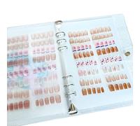 Press On Nail Organizer,A5 Glitter PVC Cover Binder,Press On Nail Packaging for Fake Nail Storage Nail Display Nail Salon Press On Nail Supplies Organizer with Nail Tape(A5(9.37 * 6.89 * 1inch)