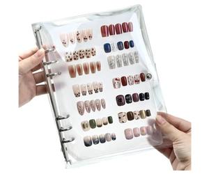 Press On Nail Organizer Display Book, A5 Clear Nail Swatch Storage Book