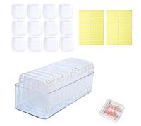 Press On Nail Storage Container Set,12pcs 3.3in Acrylic Display cases,60pcs Upgrade Adhesive Double Sided Tape,1pc Clear Organizer Box,for Fake Nail