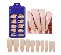 Press On Nails 100Pcs Matte Fake Nails,Full Cover Ballerina Press on Solid Color False Nail Tips DIY Manicure Decor(NO14)