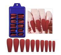 Press On Nails 100Pcs Matte Fake Nails,Full Cover Ballerina Press on Solid Color False Nail Tips DIY Manicure Decor(NO19)