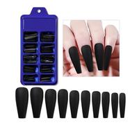 Press On Nails 100Pcs Matte Fake Nails,Full Cover Ballerina Press on Solid Color False Nail Tips DIY Manicure Decor(NO13)