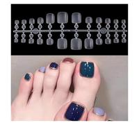 Press On Nails 120pcs Square False Toe Nails Full Cover Natural Clear Foot Nail Art Tips Manicure Tools False Nails(303-C-120PCS)