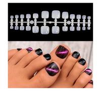 Press On Nails 120pcs Square False Toe Nails Full Cover Natural Clear Foot Nail Art Tips Manicure Tools False Nails(301-N-120PCS)