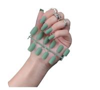 Press On Nails 1PCS DIY Matte False Nails Square Head Frosted Press on Nail Tips Full Cover Artificial Fingernails Ballet Detachable No Glue(Color19)