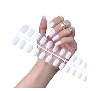 Press On Nails 1PCS DIY Matte False Nails Square Head Frosted Press on Nail Tips Full Cover Artificial Fingernails Ballet Detachable No Glue(Color-02)