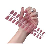 Press On Nails 1PCS DIY Matte False Nails Square Head Frosted Press on Nail Tips Full Cover Artificial Fingernails Ballet Detachable No Glue(Color11)