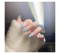 Press On Nails 24Pcs/Box 2022 Cute and Playful Frozen Watermelon Women Girls Nail Art Fake Nails Handmade Coffin Cute Press-On Nails False Nails(X9)