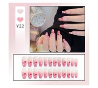 Press On Nails 24Pcs/Box 2022 Cute and Playful Frozen Watermelon Women Girls Nail Art Fake Nails Handmade Coffin Cute Press-On Nails False Nails(Y22d)