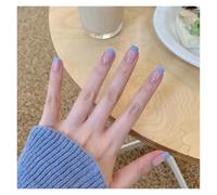 Press On Nails 24Pcs/Box 2022 Cute and Playful Frozen Watermelon Women Girls Nail Art Fake Nails Handmade Coffin Cute Press-On Nails False Nails(PD-56)
