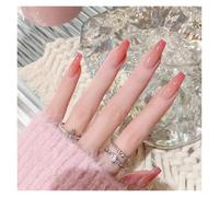 Press On Nails 24Pcs/Box 2022 Cute and Playful Frozen Watermelon Women Girls Nail Art Fake Nails Handmade Coffin Cute Press-On Nails False Nails(Y18d)