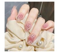 Press On Nails 24Pcs/Box 2022 Cute and Playful Frozen Watermelon Women Girls Nail Art Fake Nails Handmade Coffin Cute Press-On Nails False Nails(HY181)