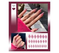 Press On Nails 24Pcs/Box 2022 Cute and Playful Frozen Watermelon Women Girls Nail Art Fake Nails Handmade Coffin Cute Press-On Nails False Nails(N9)