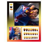 Press On Nails 24Pcs/Box 2022 Cute and Playful Frozen Watermelon Women Girls Nail Art Fake Nails Handmade Coffin Cute Press-On Nails False Nails(N2)