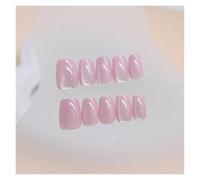 Press On Nails 24pcs detachable cat eyes red wine false nails with glue full cover ballet square almond shiny press on fake tips(Color65)